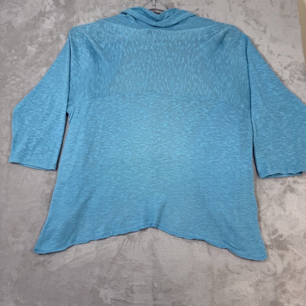 Women`s Collarless Opened Gauze Bolero Shrug Cardigan Jacket XXL Beach Boho Blue - Picture 9 of 11